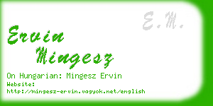 ervin mingesz business card